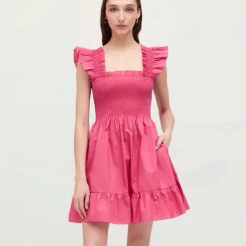 The Elizabeth Nap Dress | Lipstick Pink Cotton S